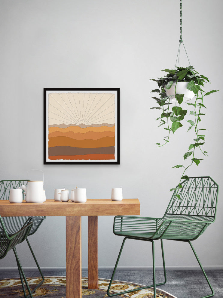 "Enchanting Sun Rays" Framed Painting Print, 12x12