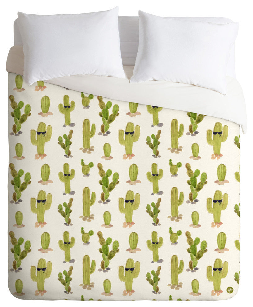 Wonder Forest Cool Cacti Duvet Cover, 88"x104"