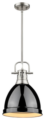 Duncan Mini Pendant With Rod, Pewter, Pewter And Black