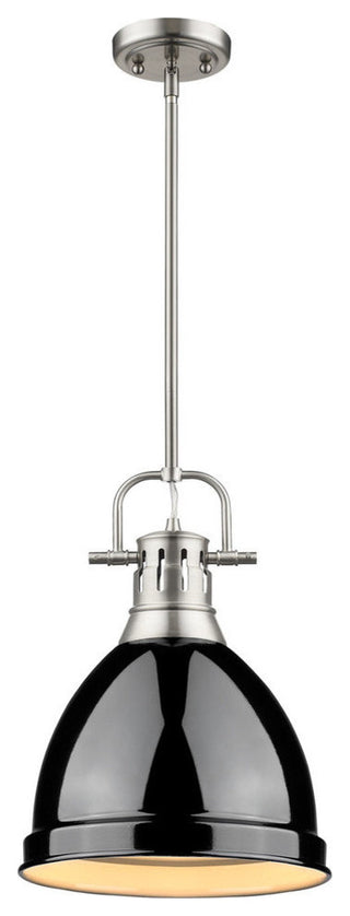 Duncan Mini Pendant With Rod, Pewter, Pewter And Black