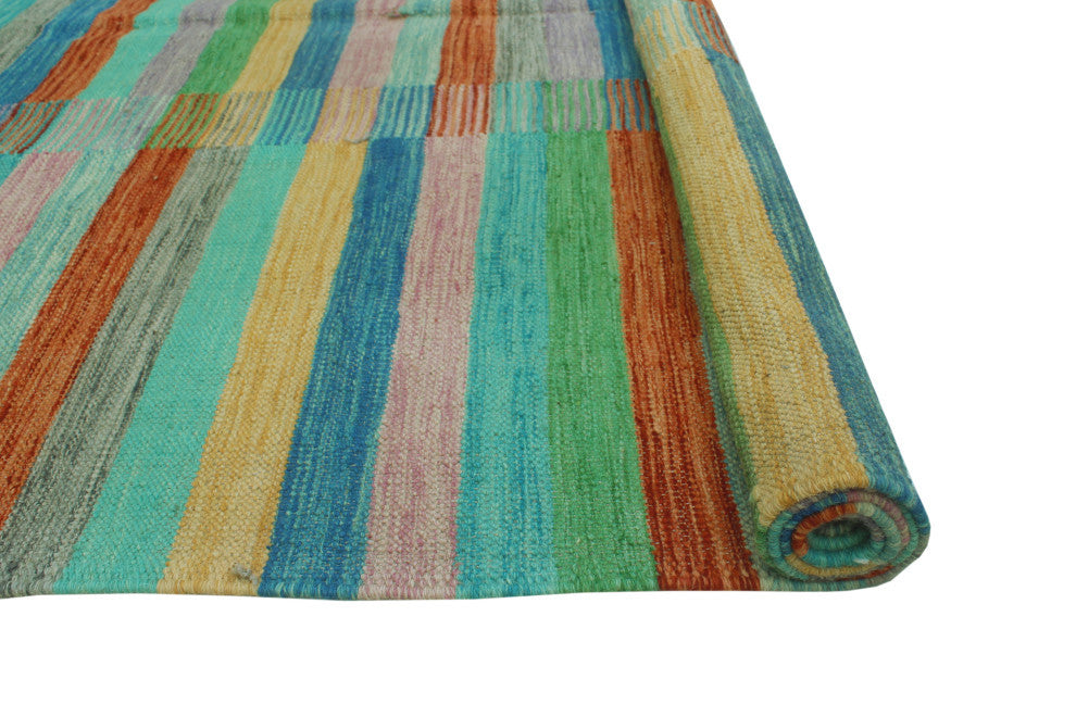 Winchester Kilim Aijaz Blue/Rust Rug, 5'0x6'7