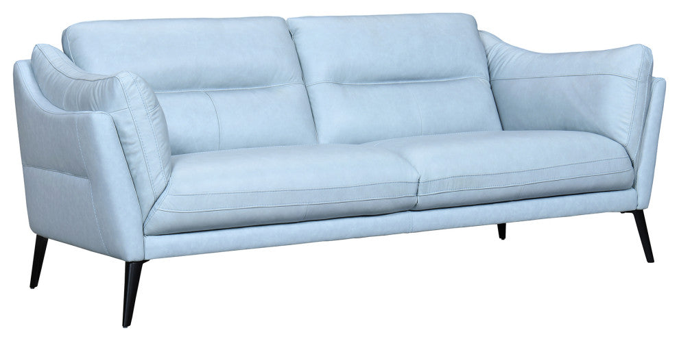 Franz Mint Leather Sofa, Sky Blue