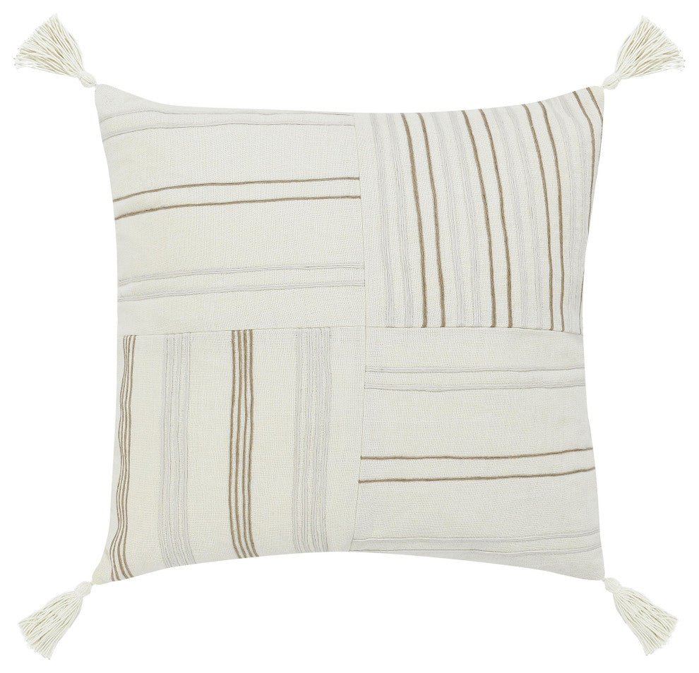 Apana Linen Embroidered Throw Pillow by Kosas Home, 22x22