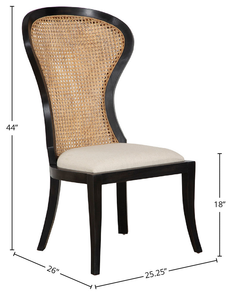 Adrina Mahogany Side Chair, Black