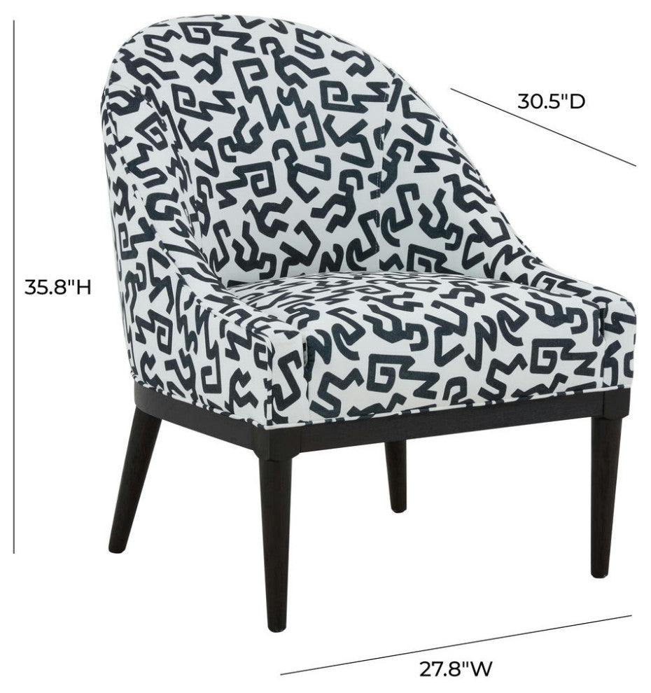 TOV Furniture Crystal Velvet Patterned Accent Chair