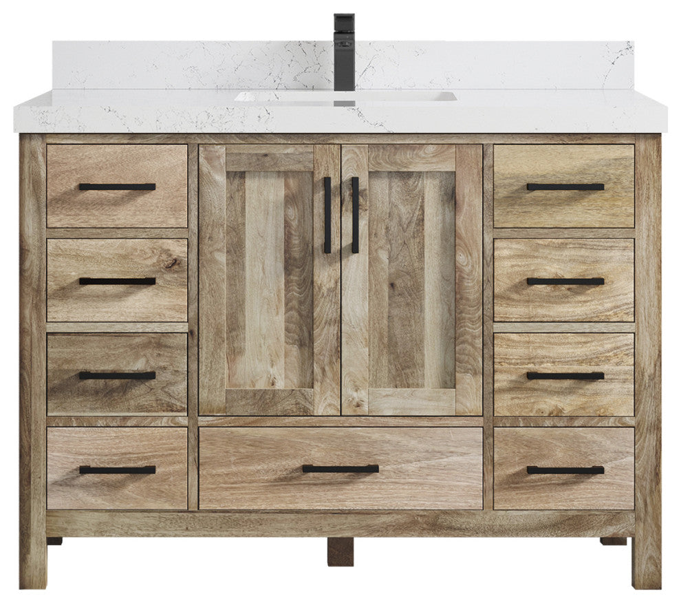 Malibu Mango 48 Single Sink Bath Vanity in Natural 2" Empira Quartz