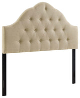 Sovereign King Tufted Upholstered Fabric Headboard, Beige
