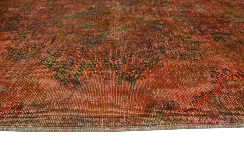 Vintage Distressed Rainbow-dyed Ayan Orange Rug