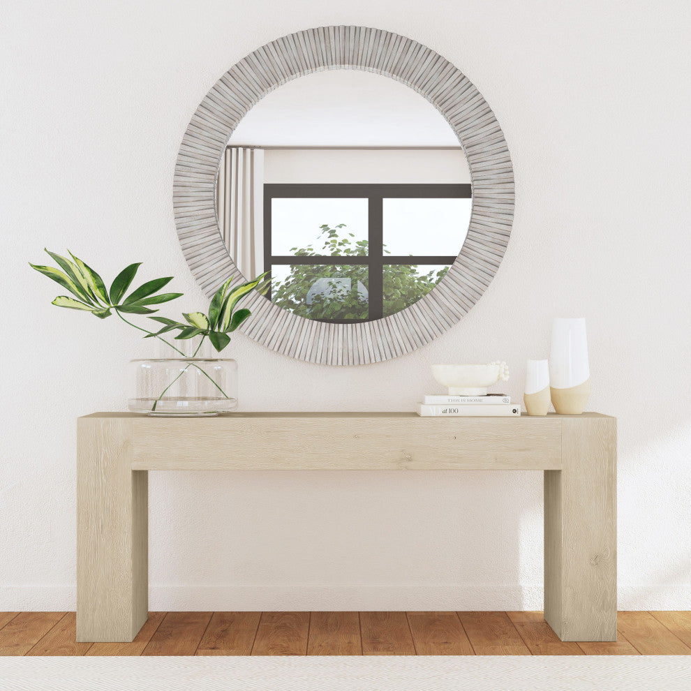 Myrtle Mango Wood Mirror, Grey