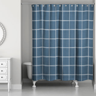 Linen Plaid 5 71x74 Shower Curtain