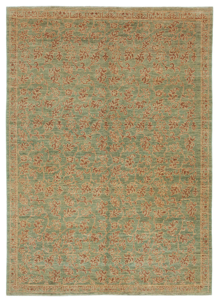 Rug N Carpet - Handwoven Oriental 6' 2" x 8' 7" Wool Oushak Area Rug