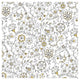 "Color my World Birds Suzanis Pattern Gold" Print by Daphne Brissonnet, 42"x42"