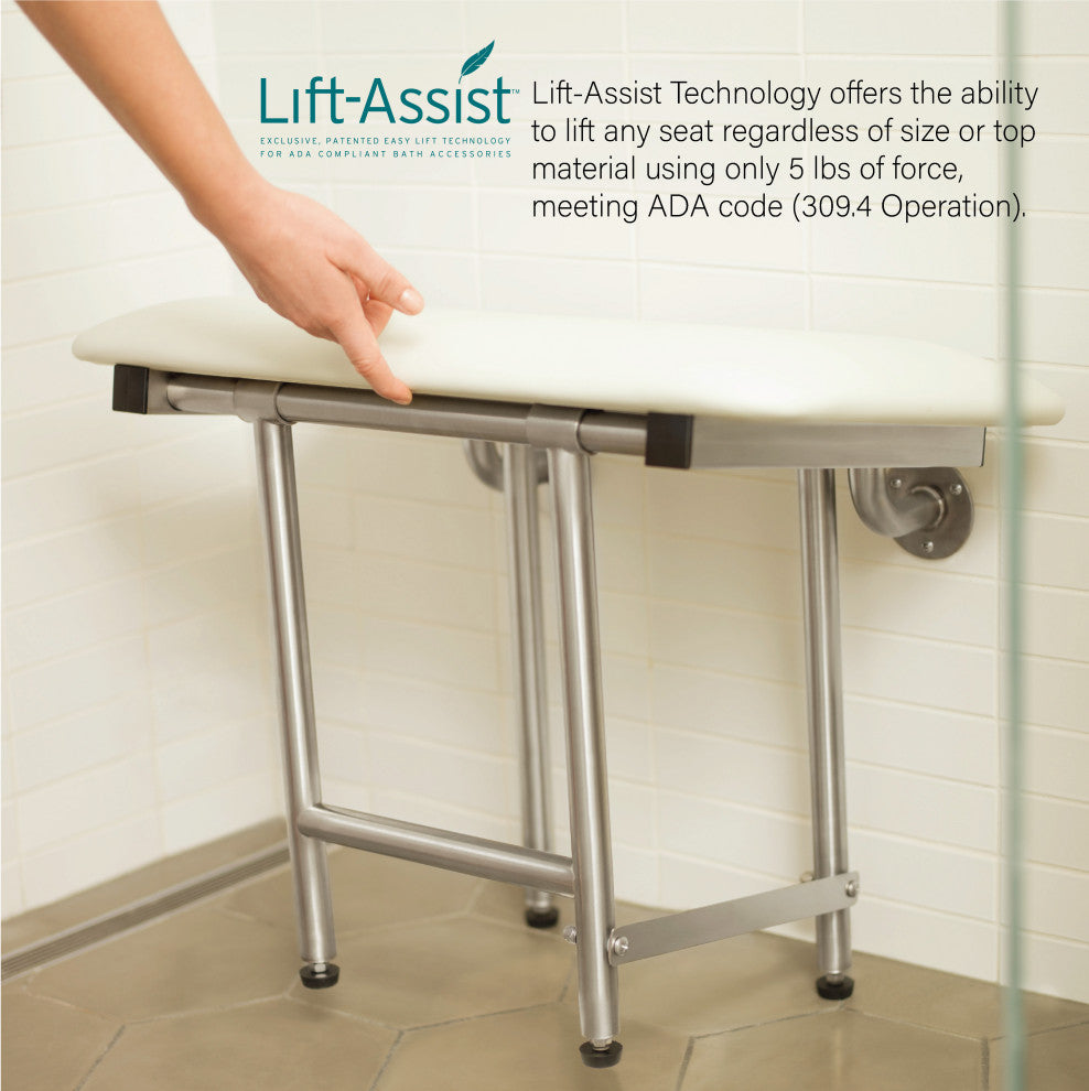 Signature Series Bench Style Shower Seat, 22 X 15