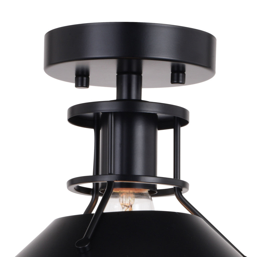Vaxcel Lighting C0270 Canton 12"W Semi-Flush Ceiling Fixture - Black / Matte