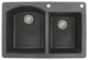 Aversa 33" silQ Granite Drop-in Double Bowl Kitchen Sink with 2 Holes in Black