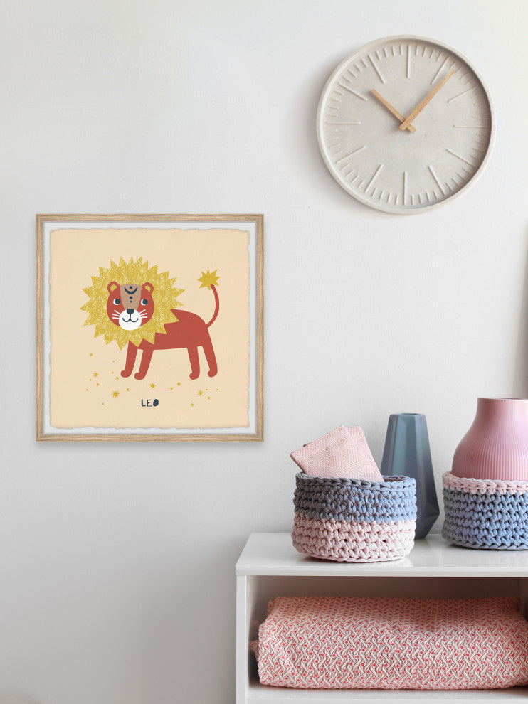 "Leo" Framed Painting Print, 18x18