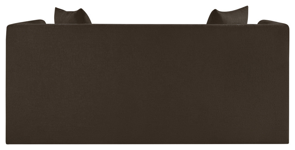 Everett Upholstered Loveseat, Brown, Chenille Fabric
