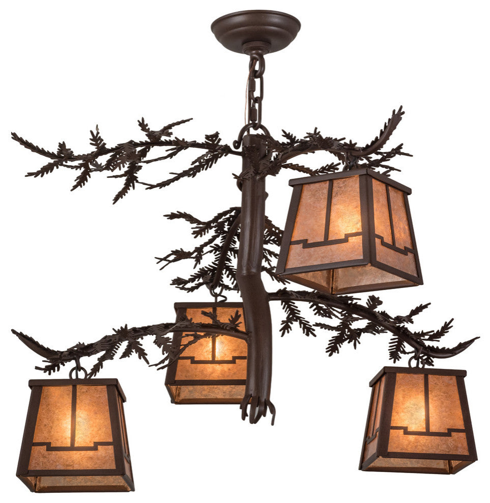 28W Pine Branch Valley View 4 LT Chandelier