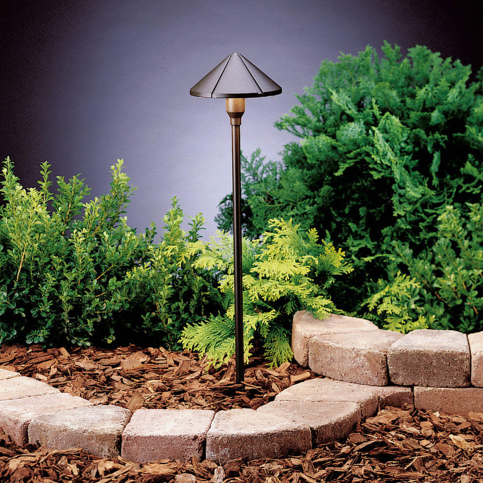 Six Groove Textured Architectural Bronze 22.75" Path and Spread 1--Light 12V