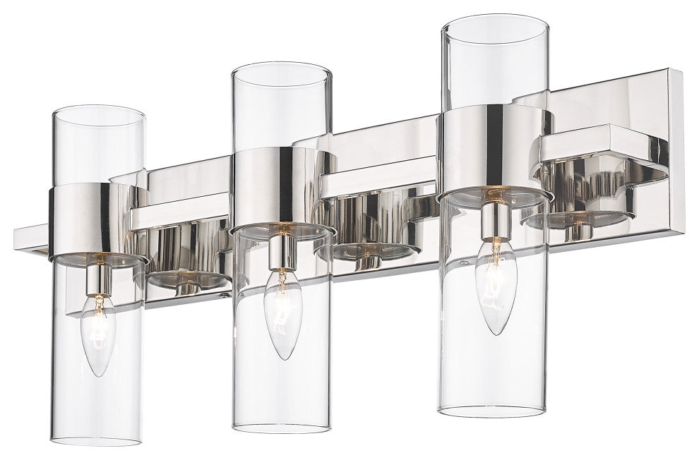 Zlite 343-3V-PN 3-Light Vanity, Clear