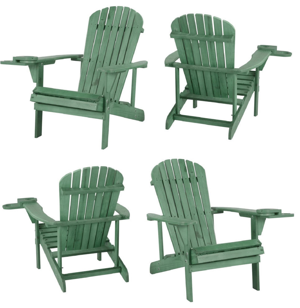 Earth Collection Adirondack Chair With phone and cup holder, Sea Green, Four Adi