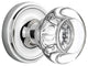 Classic Rosette With Round Clear Crystal Knob, Bright Chrome