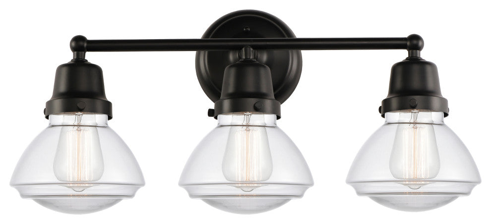 Innovations 623-3W-BK-G322 3-Light Bath Vanity Light, Matte Black