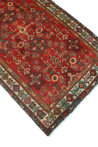 Fine Vintage Distressed Will Red/Beige Runner, 3'4x14'3