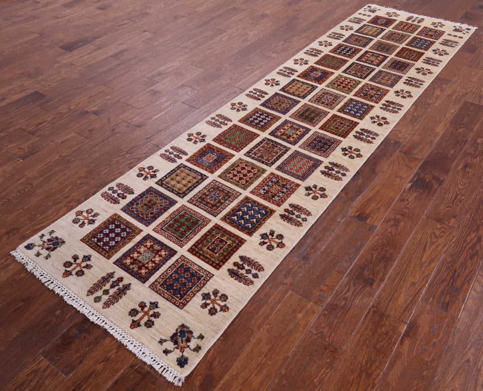 2' 9" X 10' 4" Persian Garden Design Handmade Runner Rug Q11238