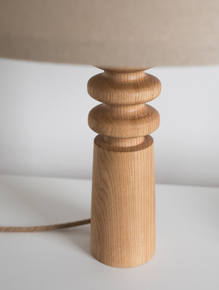 Bellows wood table lamp
