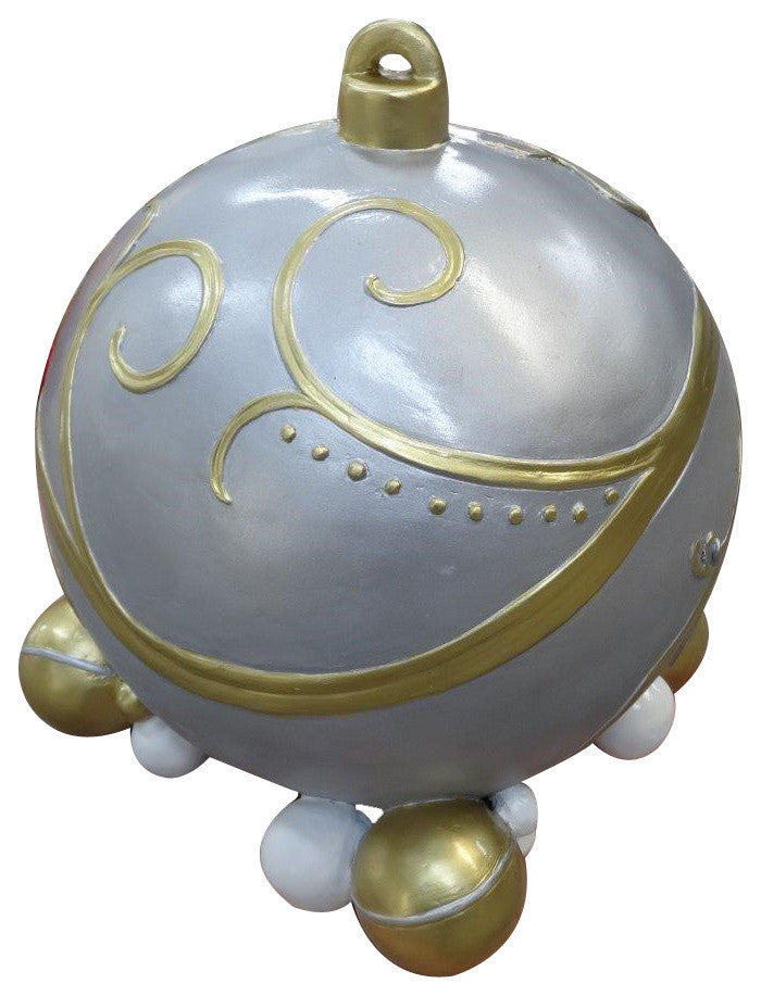 24" Gold, White And Silver Single Ornament