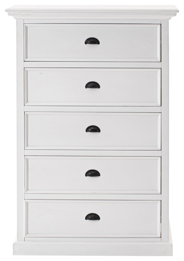 Classic White Five Drawer Dresser