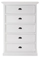 Classic White Five Drawer Dresser