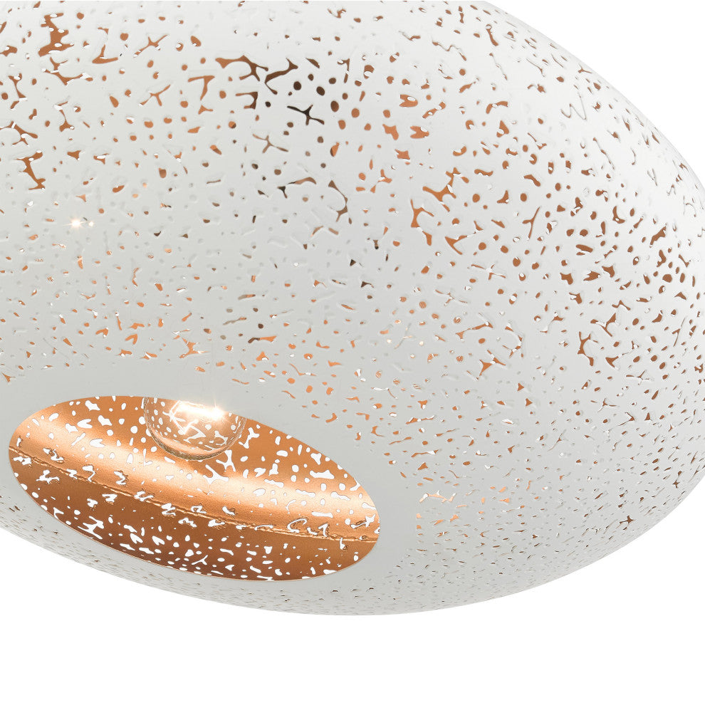 Livex Lighting Charlton 3 Light White With Brushed Nickel Accents Large Pendant