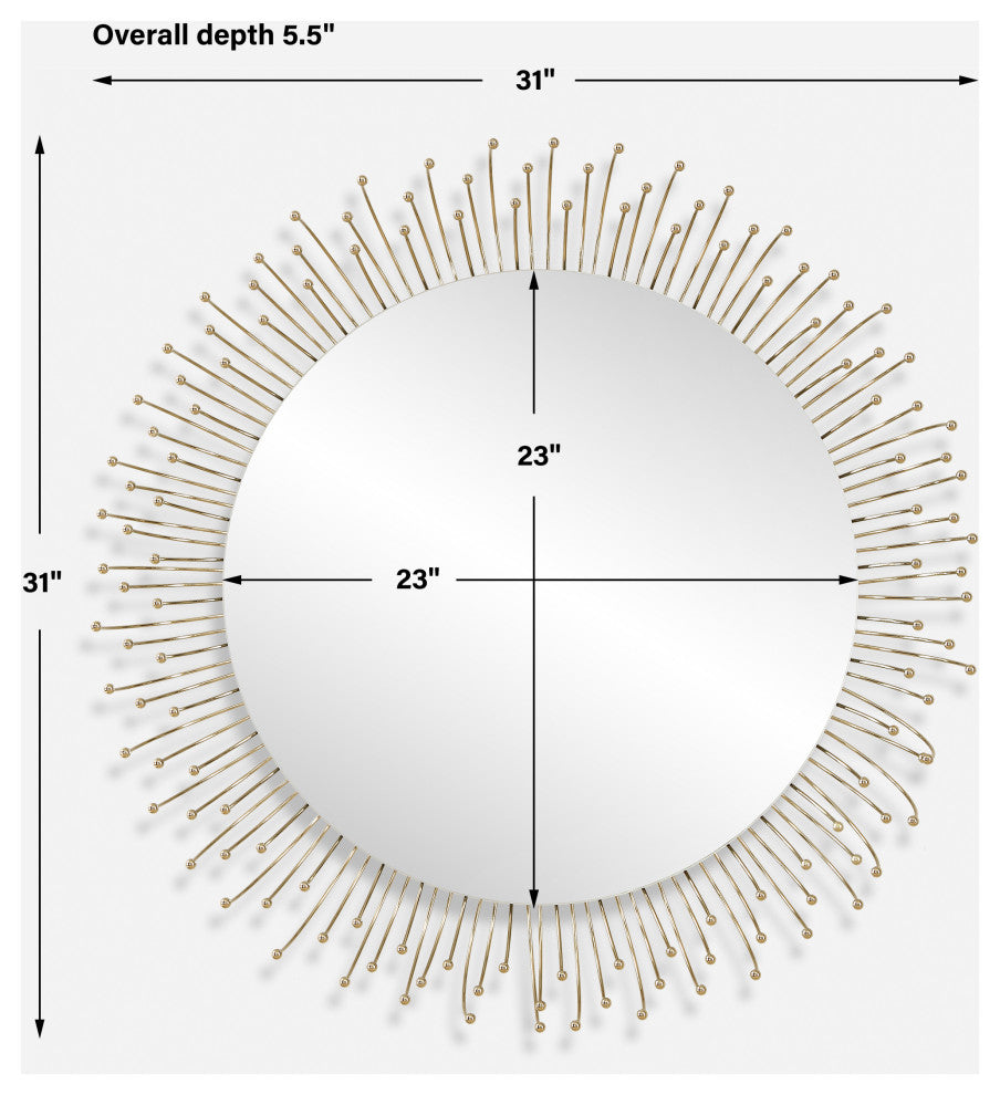 Uttermost Aga Round Gold Mirror