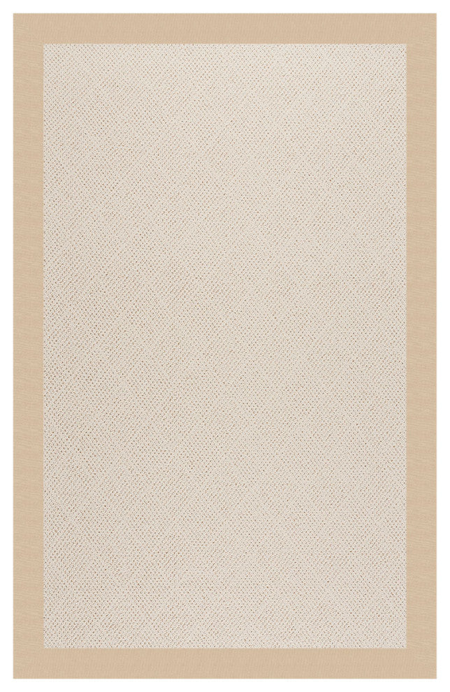 Zoe-White Wicker Machine Tufted Rectangle Rug, Ecru, 3'x5'