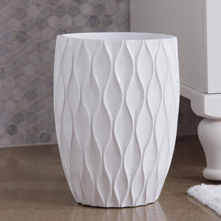 Wave, White, Waste Basket