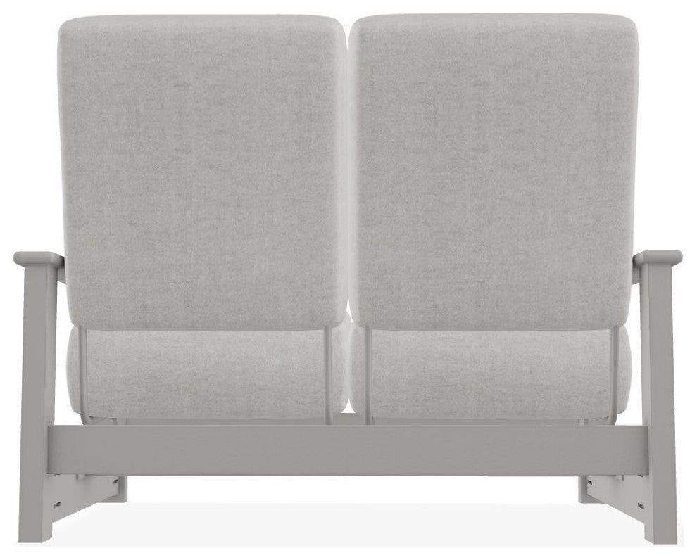Leeward Deep Seat Outdoor Loveseat with Hidden Motion, Charter Silk/Warm Gray