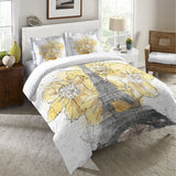 Laural Home Daffodil Blooms Eiffel Tower Twin Duvet Cover