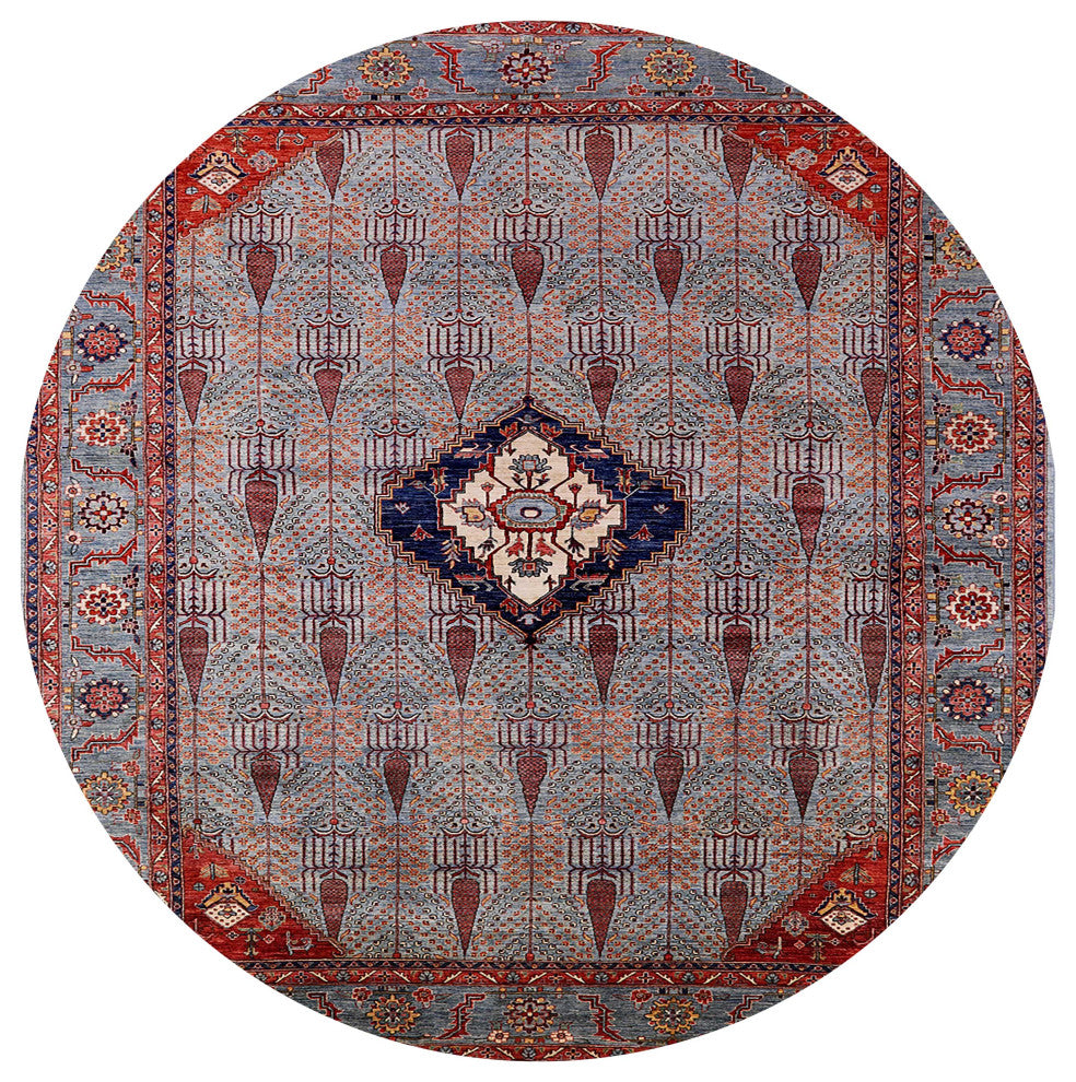 Ahgly Company Indoor Round Mid-Century Modern Area Rugs, 5' Round