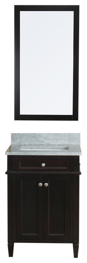 Samantha 24" Bathroom Vanity With Carrera Marble Top