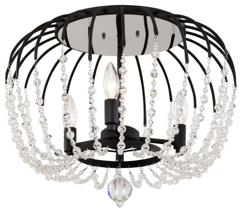 Voliere 3-Lt Semi-Flush - Matte Black