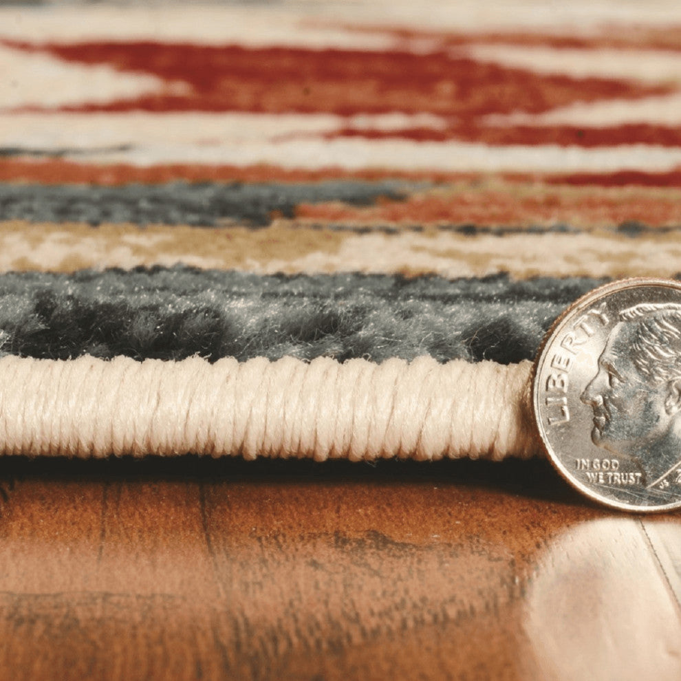 3' X 5' Ivory Southwestern Area Rug