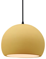 Radiance Medium Globe Pendant, Muted Yellow Frame, Matte Black, LED, Black Cord