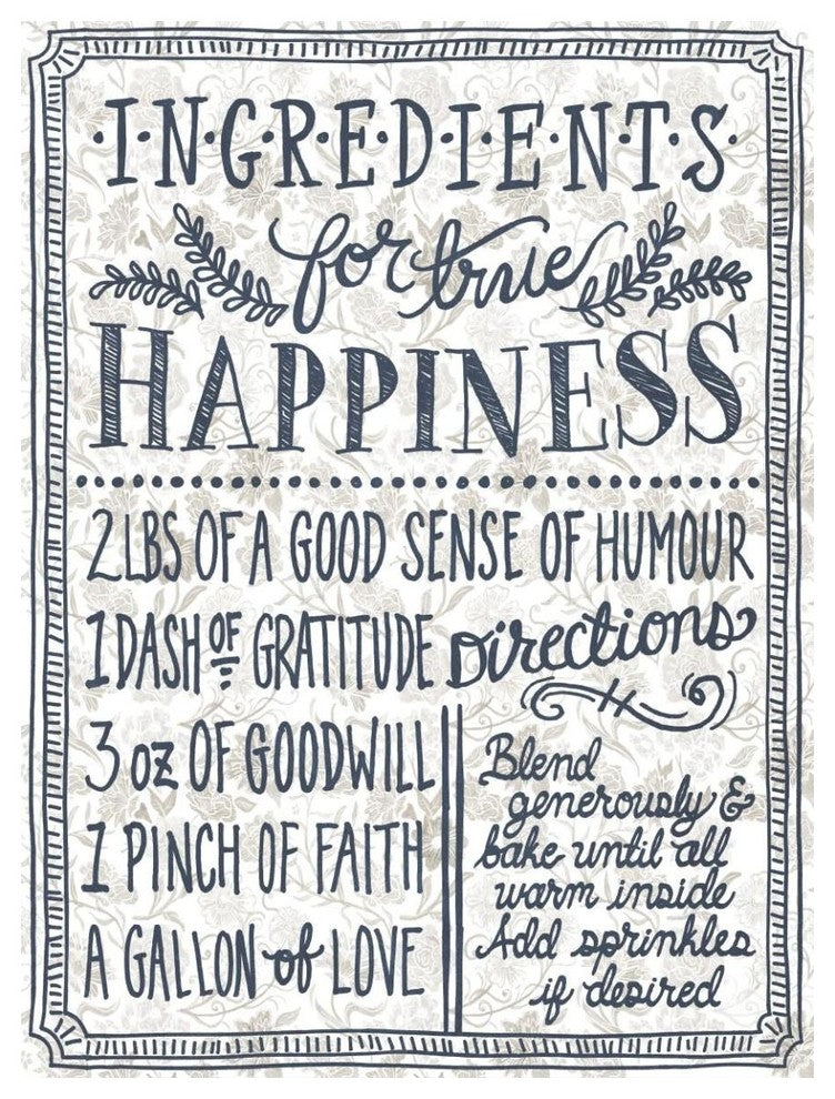 "Ingredients For Life Ditzy Floral II Neutral" Print by Mary Urban, 38"x50"