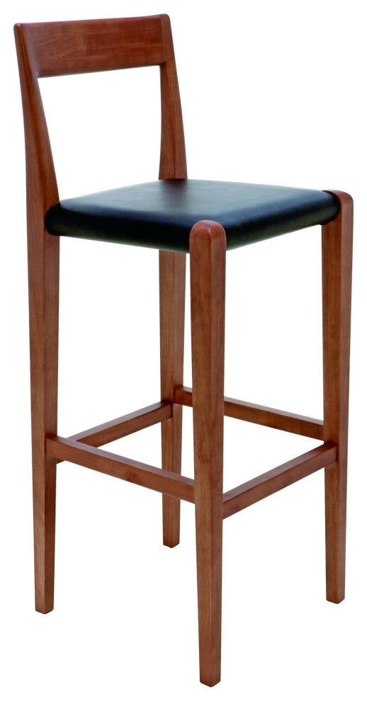 Ameri Leather Stool, Black, Bar Height