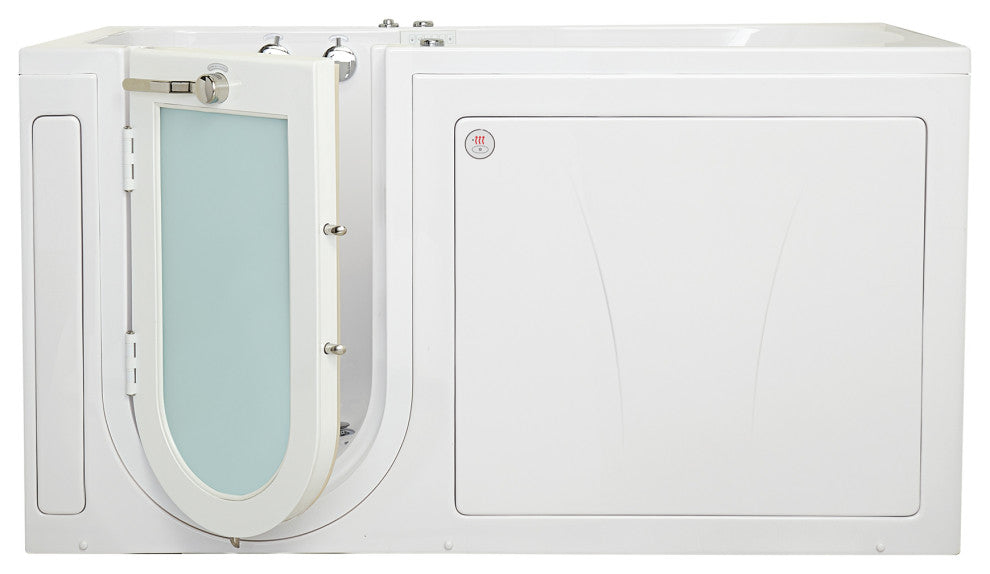 Ella Shak 36"x72" Air + Hydro + Foot Massage Walk-In tub, Outward Door, 2 Drains, No Faucet, Left Drain