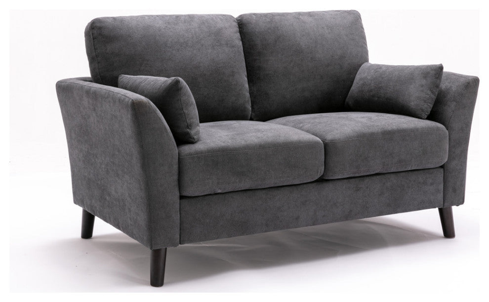 Damian Woven Fabric Loveseat, Gray