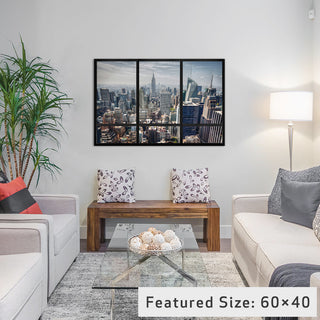 New York City Skyline Window View by Unknown Artist
