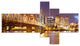 Skyline of Portland Panorama, Cityscape Canvas Art Print, 60"x32", 5 panels